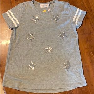 New gray shirt with sequined stars
